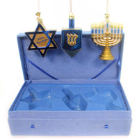 (30882) Noble Gems Hanukkah Ornament Set/3, 4.50 Inch, Menorah Dreidel Star Nb1124