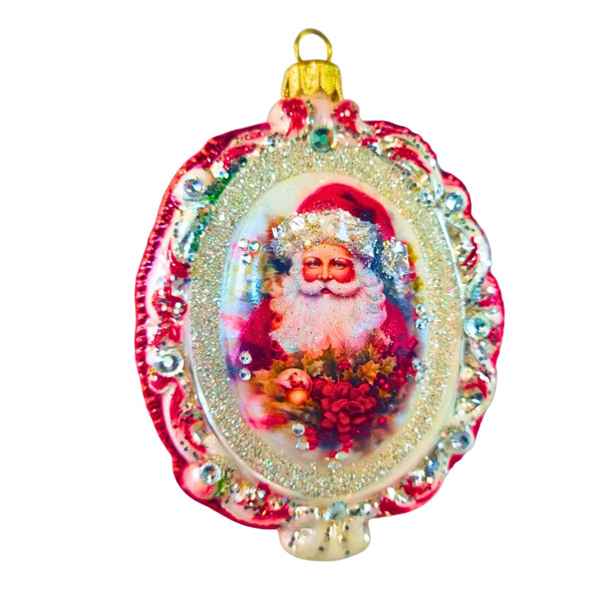 (63922) Pre-Order The Ornament King Merry Medallion, 5.50 Inch, Santa Locket Ornament 41008