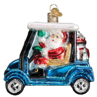 (31241) Old World Christmas Golf Cart Santa, 4.00 Inch, Ornament Tee 40287