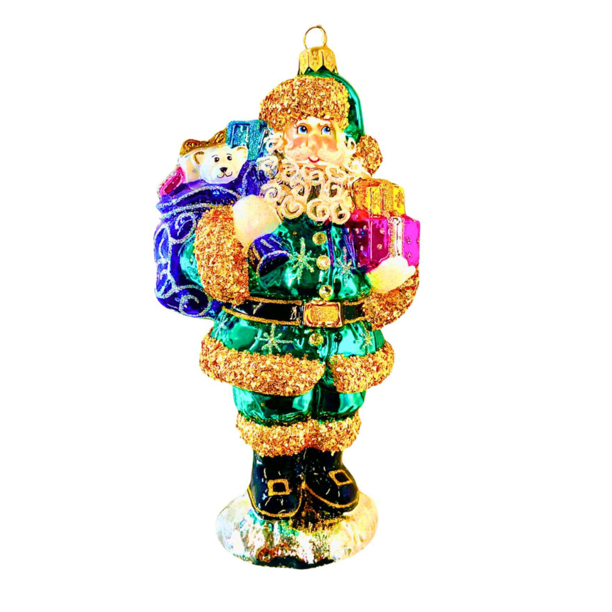 (63925) Pre-Order The Ornament King Aqua Dreams Santa, 8.00 Inch, Presents Gifts Hand Painted Ornament 48017