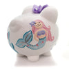 (32474) Bank Mermaid Piggy Bank, 7.75 Inch, Sea Hose Crab Ocean Starfish 36836