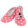 (32950) Snoozies Pink Polka Dot Skinnies Small, 2.00 Inch, Non-Slip Comfy Warm 111780P Sm