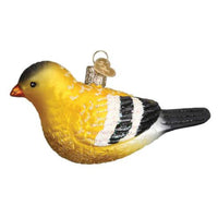 (33158) Old World Christmas American Goldfinch., 2.25 Inch, Ornament Bird Symbol Happiness 16111