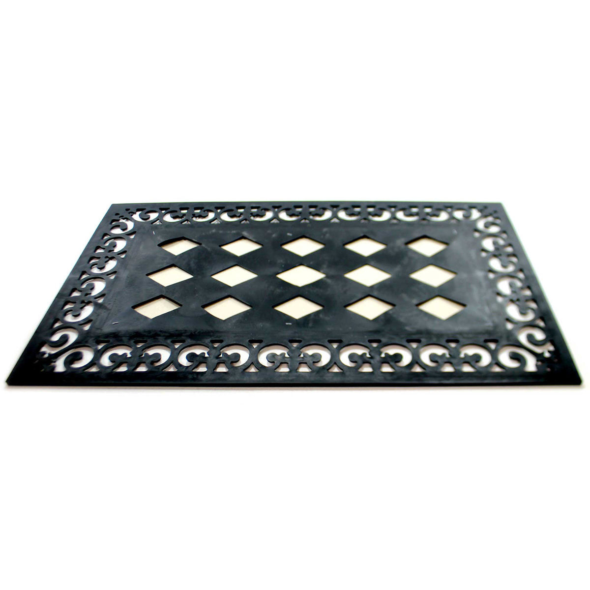 Home & Garden Scroll Black Sassafras Mat Tray - - SBKGifts.com