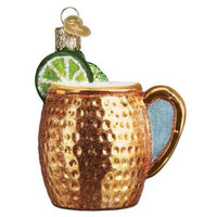 (33729) Old World Christmas Moscow Mule Mug, 3.00 Inch, Ornament Vodka Spicy Beer Lime 32273