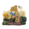 (3384) Boyds Bears Resin Greg W/ Mattie...A Hero's Home, 3.50 Inch, Military Bearstone 228482