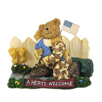 (3384) Boyds Bears Resin Greg W/ Mattie...A Hero's Home, 3.50 Inch, Military Bearstone 228482