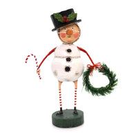 (34346) Lori Mitchell Chilly Willy, 6.25 Inch, Candy Cane Wreath Snowman 11057