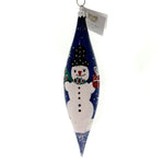 7.75 Inch Teardrop With Snowman Ornament Silver Trees Trb014 (34521)