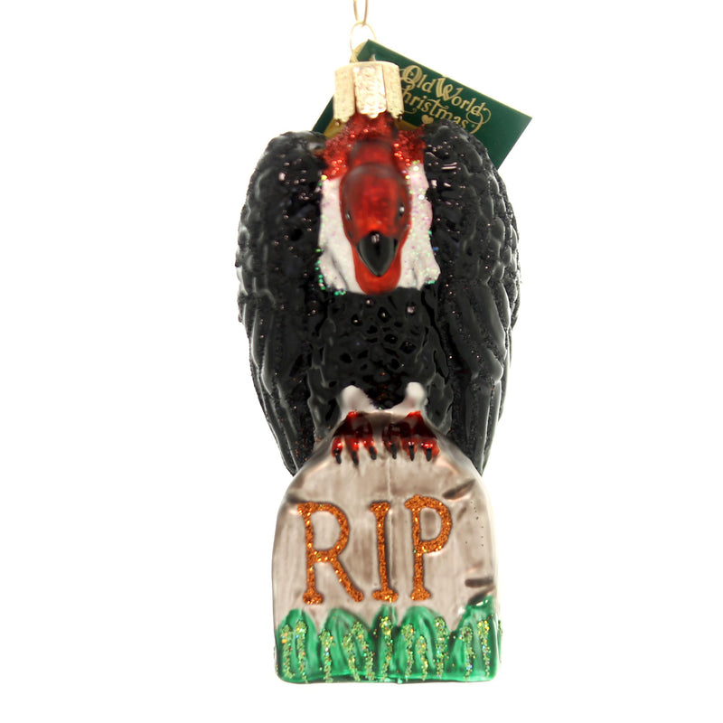 (34851) Old World Christmas Halloween Vulture, 4.25 Inch, Tombstone 26082