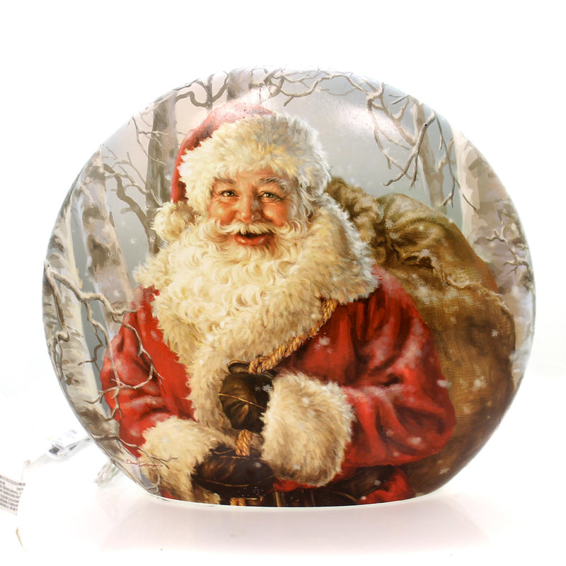 13.25 Inch Santa Lighted Round Vase Christmas Dgs7288 (35480)