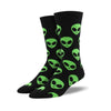 (36364) Socksmith Come In Peace Black, 16.00 Inch, Mens Party Crew Alien Space Mnc1537 Blk