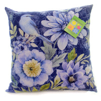 (36413) Home & Garden Spring Mix Bluebird Floral Pillow, 17.00 Inch, Climaweave Slbird