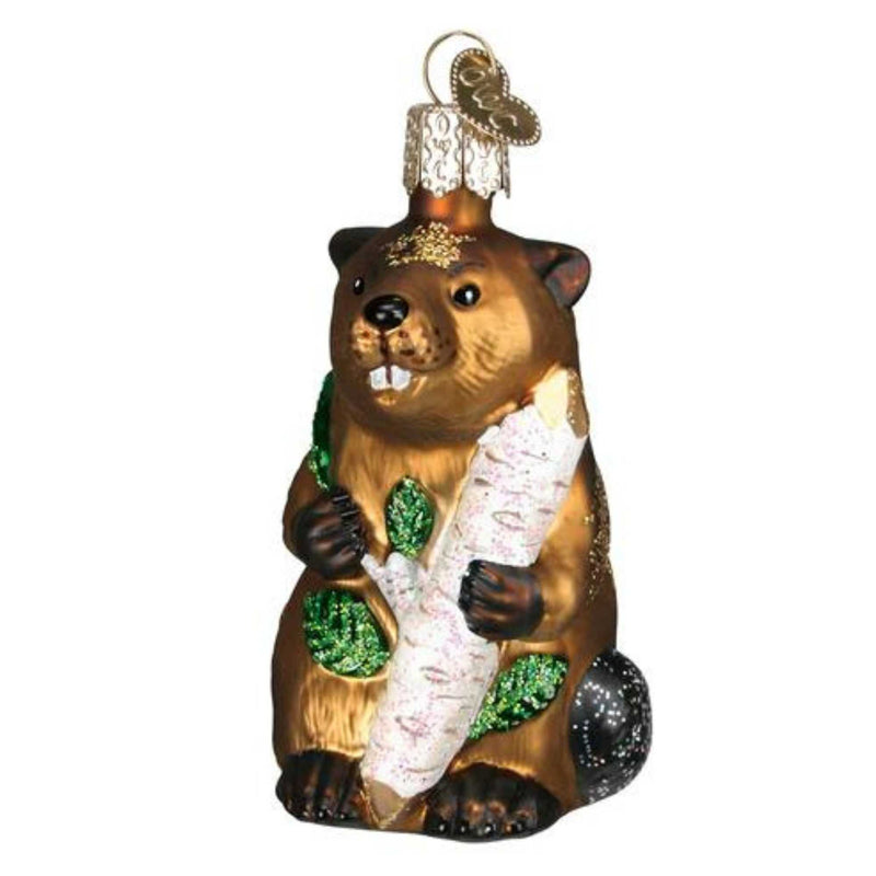 Old World Christmas Eager Beaver Glass Ornament Swimmers Webbed Feet