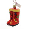 (37348) Inge Glas Rain Boots Ornament, 3.50 Inch, Christmas Flowers 10160S016