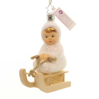 (37352) Inge Glas Kinder Of Sledding, 4.25 Inch, Ornament Snow Christmas 10005S018