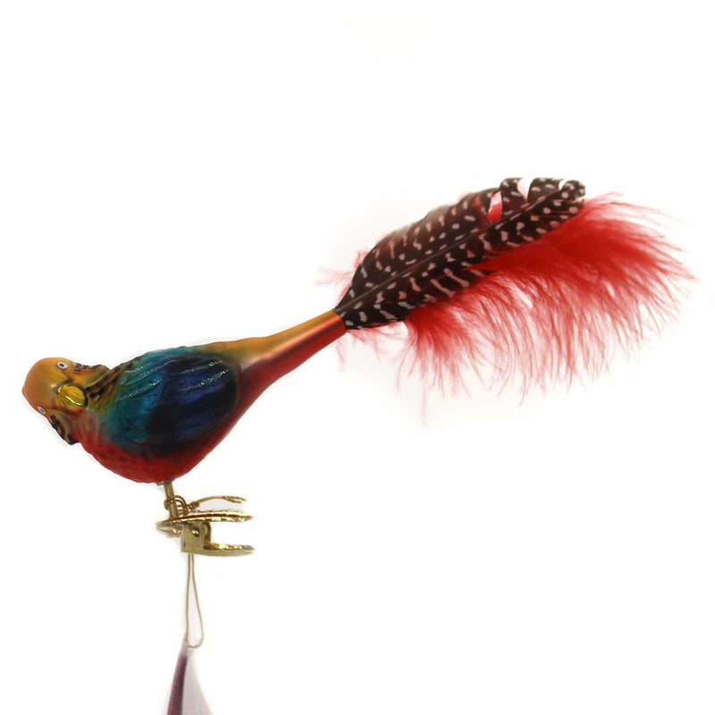 1.75 Inch Exotic Parrot Ornament Tropical Feather 10159S018 (37397)