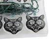 (37460) Kurt S. Adler Black Cat Mask Led Light Set, 2.50 Inch, Indoor Outdoor Electric Hw1724