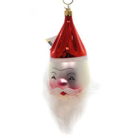 (37697) De Carlini Italian Ornaments Oblong Santa Face, 5.50 Inch, Ornament Christmas Italian Bn377wf