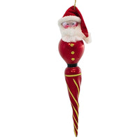 (37778) De Carlini Italian Ornaments Red Icicle Santa, 9.75 Inch, Handmade Italian Christmas Bn416