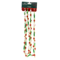 (37889) Kurt S. Adler Mult Color Bead Drop Garland, 108.00 Inch, Red Gold Green White H0262