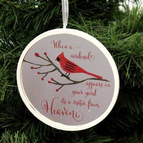 Holiday Ornament Cardinal Memorial Disk Ornament - - SBKGifts.com