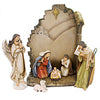 (38059) Christmas Nativity With Back Wall, 12.25 Inch, Joseph's Studion 66088