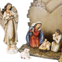 Christmas Nativity With Back Wall - - SBKGifts.com