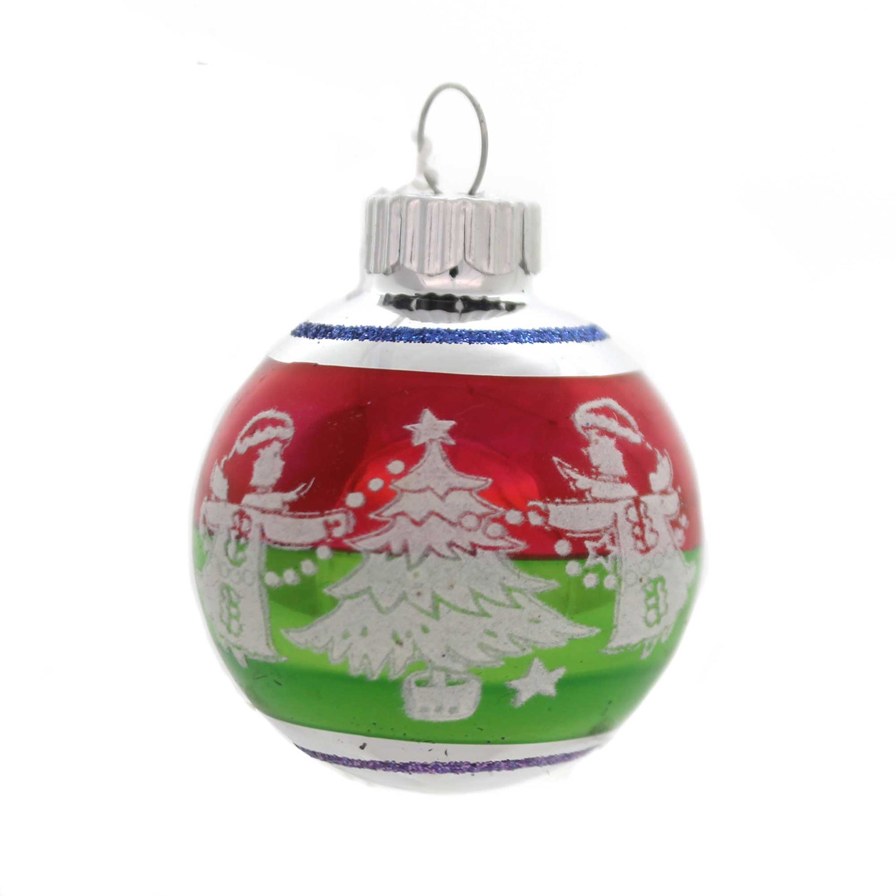 Shiny Brite Flocked Mini Ball Glass Christmas Ornament | SBKGifts.com