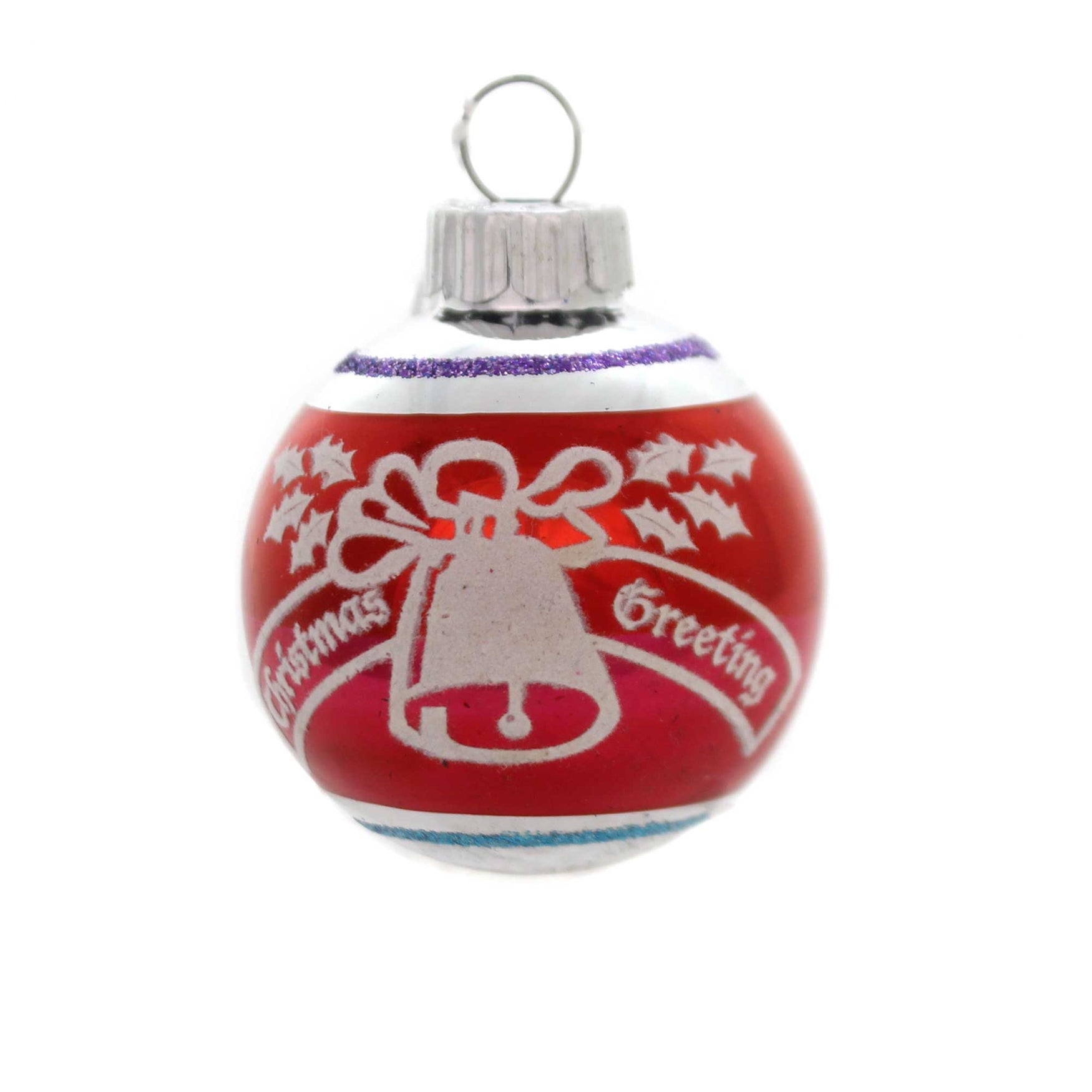Shiny Brite Flocked Mini Ball Glass Christmas Ornament | SBKGifts.com