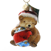 (38933) Old World Christmas Playful Cub, 3.50 Inch, Ornament Teddy Bear 12533.