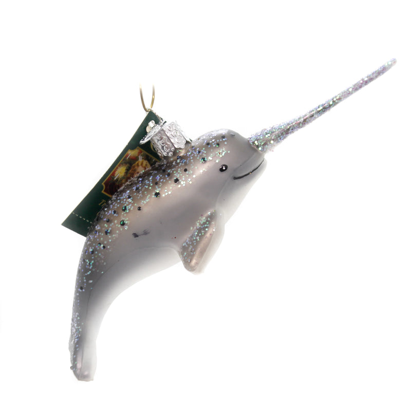 (39123) Old World Christmas Narwhal, 2.00 Inch, Ornament Artic Sea Long Tusk 12538