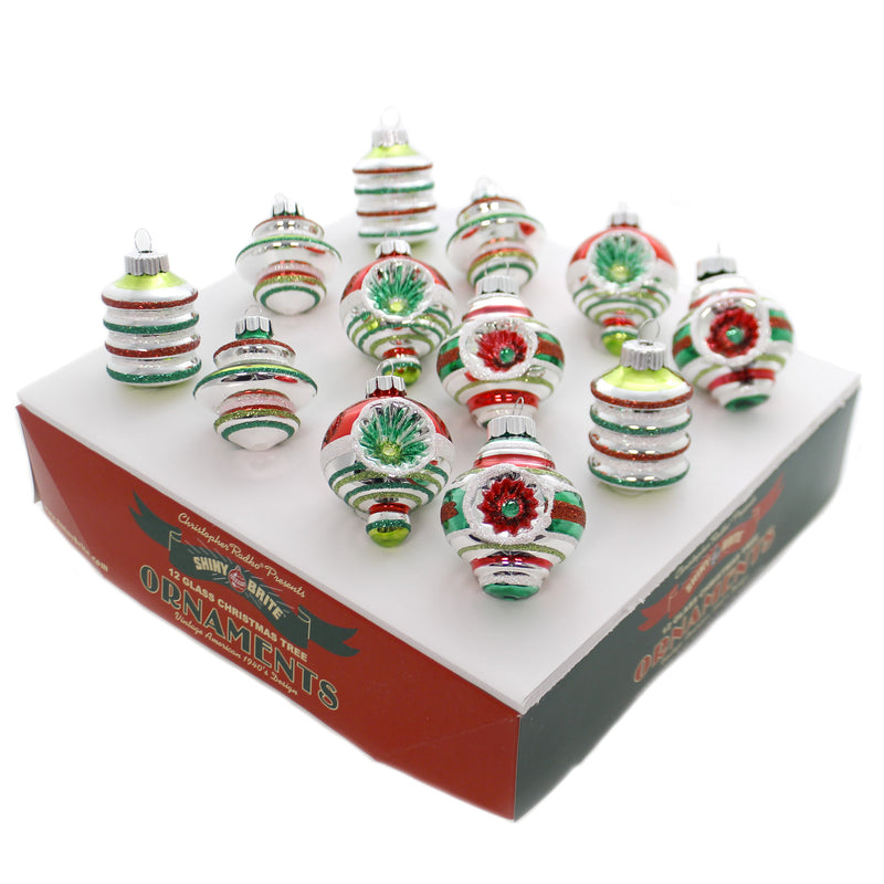 Christopher Radko Company Hs Decorated Shapes - 12 Glass Ornaments 2.25 ...