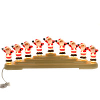 (39317) Shiny Brite Jolly Santas Candolier, 6.50 Inch, Electric 9 Lamp Christmas 4027594