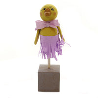 (39911) Easter Lavender Chick, 7.50 Inch, Spring Yellow Crepe Paper Skirt 72073