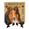 (39988) Animal Sheltie - Home, 4.00 Inch, Stone Coaster Easel 24664