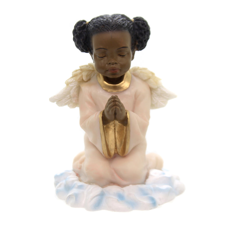 (40113) Black Art Praying Angel Girl, 3.50 Inch, Religious Culture Heritage 17336