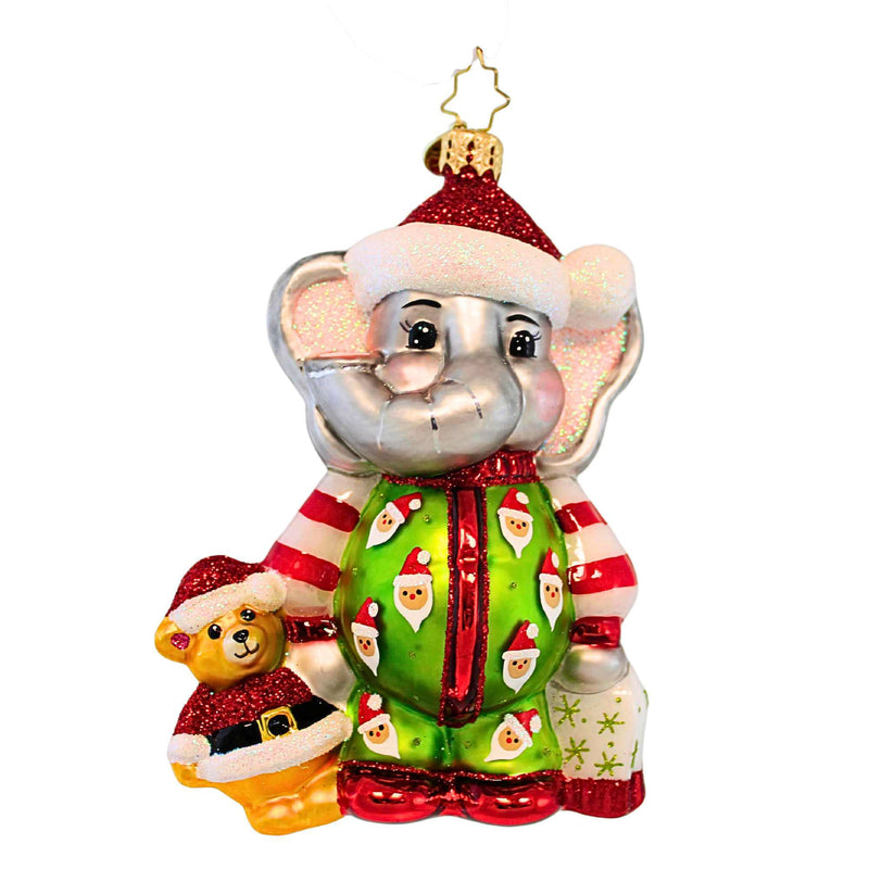 5.25 Inch Sleep Tight Baby Elephant Ornament Onesie Santa Pjs 1019692 (40526)