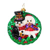 (40537) Christopher Radko Company Holy Rendezvous, 5.00 Inch, Ornament Snowman Couple Wreath 1019955