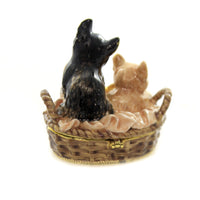 Kubla Craft Kittens In Basket Enameled Box - - SBKGifts.com