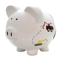 Bank White Construction Piggy Bank - - SBKGifts.com