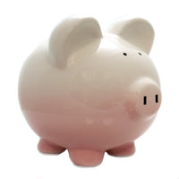 (40745) Bank Pink Ombre Piggy Bank, 7.75 Inch, Save Money 3707Pk