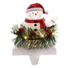 (42065) Christmas Led Snowman Stocking Holder, 6.50 Inch, Holly Garland Glitter 31251