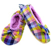 (42086) Snoozies Purple Plaids Med, 2.00 Inch, Non-Slip Comfy Warm Wplspurp Med