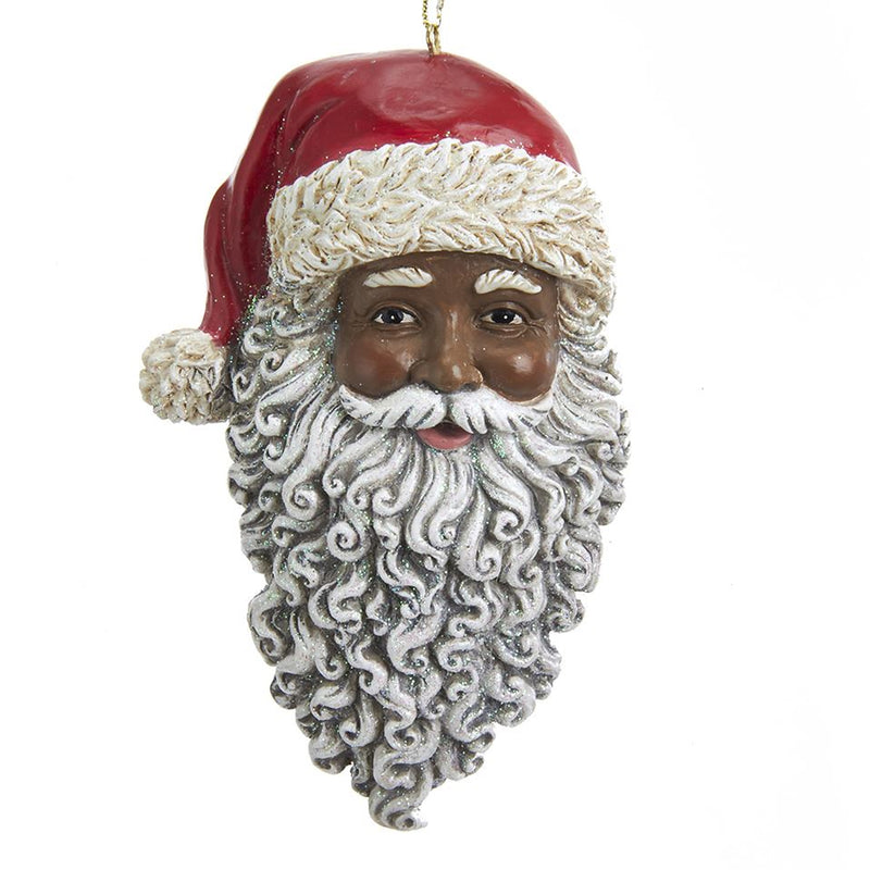 Holiday Ornament African American Santa Head - - SBKGifts.com