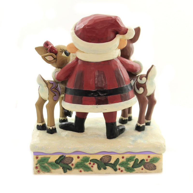 Jim Shore Santa Hugging Rudolph & Clarice Polyresin Red Nosed Christmas