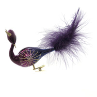 (42540) Golden Bell Collection Merlot & Gold Clip On Peacock, 4.25 Inch, Ornament Bird Feather Crown Br492