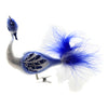 (42545) Golden Bell Collection Blue & White Clip On Peacock, 4.00 Inch, Ornament Bird Feather Crown Br487