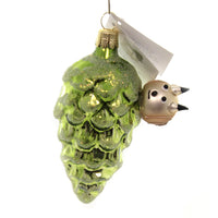 (42549) Golden Bell Collection Snail On Green Pinecone, 2.50 Inch, Ornament Czech Pc702