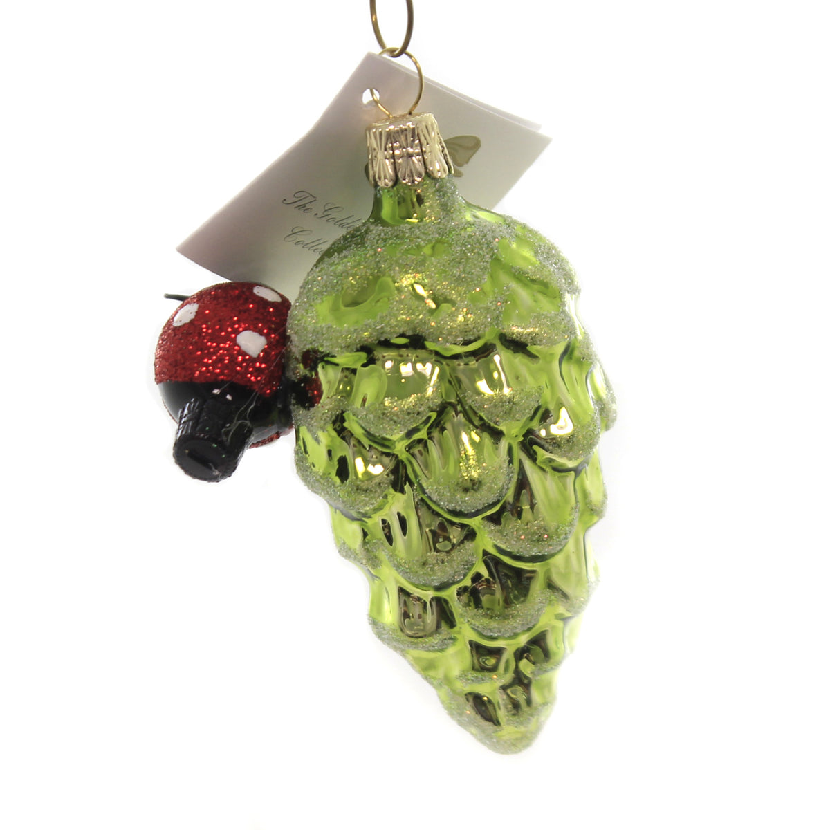 Golden Bell Collection Ladybig On Green Pinecone - - SBKGifts.com